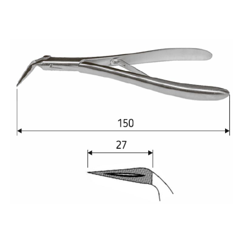 Затискач-корнцанг Ralk вигнутий, 15 см, J-16-152. Surgicon